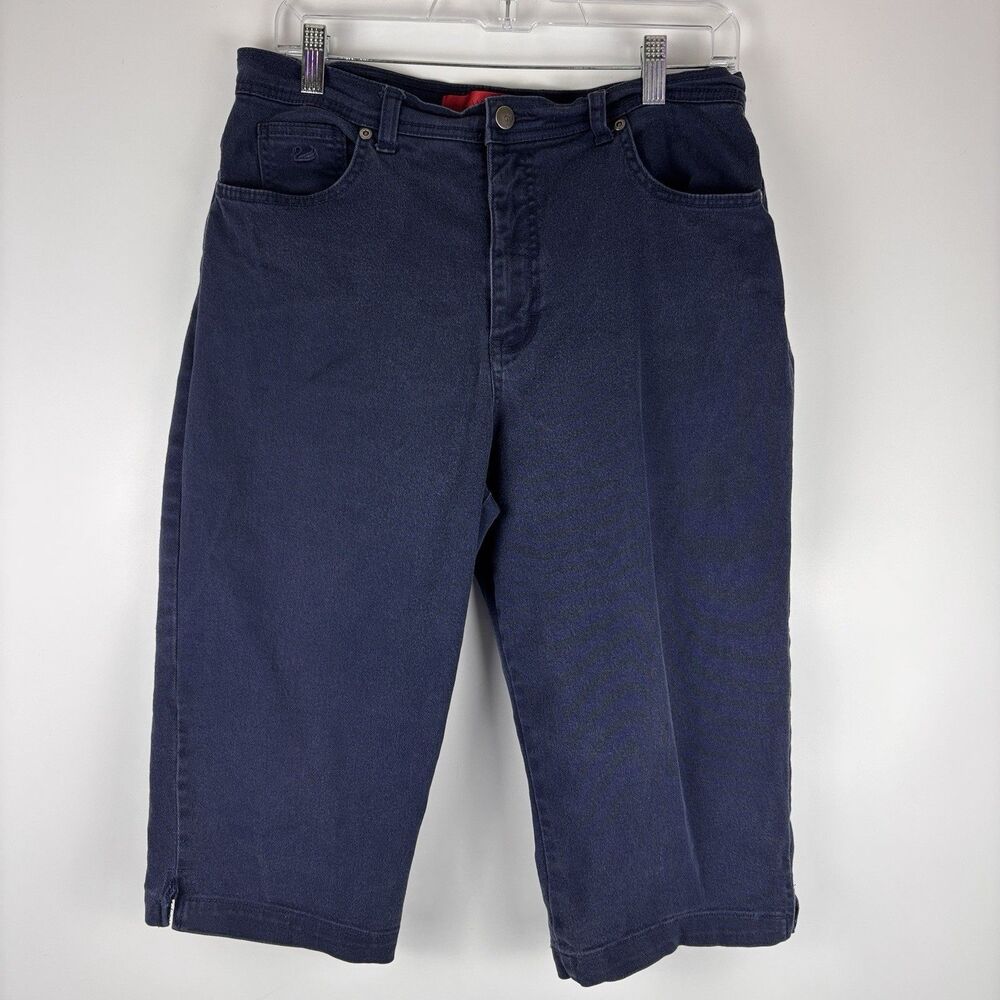 Gloria Vanderbilt Women's Petite Size 14 Navy Blue Denim Capri Cropped Jeans